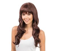 Chaks - 55 cm long wavy wig for women, cosplay, carnival, festival, hairstyle with straight fringes