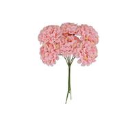 Chaks 6 Pcs Pink Mini Hydrangea Bouquet Artificial Flowers, Fake Plants for Indoor Outdoor Decoration, Table Centrepiece, Wedding Bouquets and Floral Crafts, 10 x 4 x 14cm