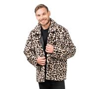 Chaks - Adult fur jacket or coat, short plush jacket with leopard pattern, for carnival, festival, party fashion