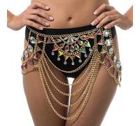 Chaks - Bikini Body Chain Gold Sparkling Plastic Diamonds for Festivals & Beach Parties
