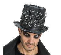 Chaks - Black Spider Web Top Hat for Men Dark Costume Accessories Halloween Carnival