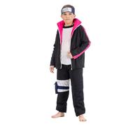 Chaks Boruto Costume Boruto Uzumaki for Children Size 128-152 Black Naruto Manga Carnival Cosplay Anime Costume (140)