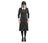 Chaks C4628M Kleid Erwachsenenverkleidung Wednesday Addams Adult Fancy Dress, Black, Black, M