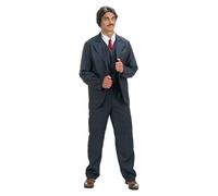 Chaks C4636XL Adult Costume Set Wednesday Gomez Addams, Black, XL
