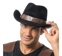 Chaks - Cowboy Hat Suede Look Western Hat for Men and Women Carnival Festival Wild West Costume Accessories