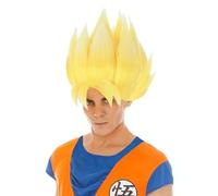 Chaks Dragon Ball Wig Goku Super Sayajin Costume Accessory yellow | Official Dragon Ball Accessories, Spiky Yellow Hairstyle, Costume Accessory for Carnival and Cosplay