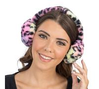 Chaks - Ear muffs, neon leopard print faux fur, ear muffs as a costume accessory for carnival and festivals