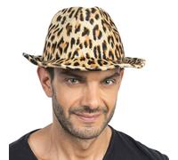 Chaks - Fedora hat in lion print for men and women, animal print, costume accessory for carnival and festivals