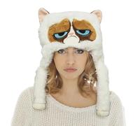 Chaks - Grumpy Cat Animal Hat Plush Adult Headwear with Paws for Carnival Theme Party