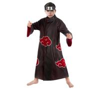 Chaks - Itachi Uchiha Children's Costume Set, 2-Piece Set with Robe & Headband, Naruto, Accessory for Carnival & Comic Con