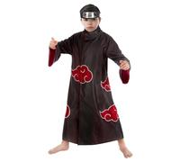 Chaks - Itachi Uchiha Costume Boys Official Naruto Outfit, 2-Piece Set, Robe & Accessory for Carnival & Comic Con