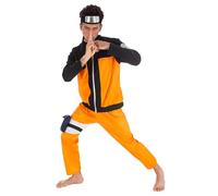 Chaks - Naruto Costume for Men - Official Naruto Outfits 5 Pieces Shirt Trousers Accessories Carnival Comic Con Cosplay Costume