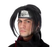 Chaks Naruto wig Itachi Uchiha costume accessory black | Official Naruto Costume Ninja Braid Wig for Carnival Cosplay Comic Con