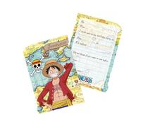 Chaks One Piece 8-Pack Invitation Cards With Envelopes, Monkey D Luffy Gift Cards for Kids Birthday Party, Anime Celebration Decorations and Themed Cartoon Supplies, 14.5 x 10 cm