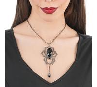 Chaks - Spider Pendant Necklace Black Acrylic Stone Gothic Costume Accessories for Halloween and Carnival