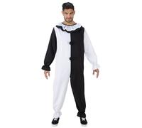 Chaks - Terrifier Art the Clown Jumpsuit, Two-Tone Black and White Horror Look, Costume Jumpsuit for Halloween