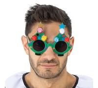 Chaks Terrifier Christmas Tree Glasses for Adults, Fun Costume Accessory with Green Frame & Dark Lenses