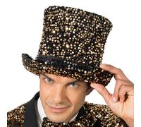 Chaks - Top Hat Sequin Hat Adult Headwear Showman New Year's Eve Costume Carnival Accessory