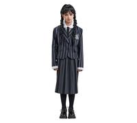 Chaks Wednesday Costume School Uniform Nevermore Wednesday Addams for Children Size 140-164 Black Halloween Fancy Dress (140)