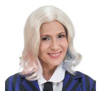 Chaks - Wednesday Enid Sinclair Blonde Curls Pink Blue Highlights Synthetic Wig Costume Accessory