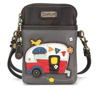 CHALA Cell Phone Crossbody Purse-Women PU Leather/Canvas Multicolor Handbag with Adjustable Strap, Camper - Gray, One Size, Cellphone Crossbody