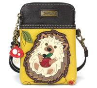 CHALA Cell Phone Crossbody Purse-Women PU Leather/Canvas Multicolor Handbag with Adjustable Strap, Hedgehog a - Mustard, S