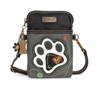 Chala Crossbody Cell Phone Purse-Women Canvas Multicolor Handbag with Adjustable Strap, B&w Pawprint - Gray, One Size, Classic,modern
