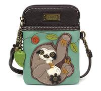 CHALA Crossbody Cell Phone Purse - Women PU Leather Multicolor Handbag with Adjustable Strap - Sloth Teal