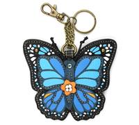 CHALA Garden Critter Collection Women's Decorative Key Fob/Coin Purse Accessory, Multicolor, One Size, Blue Butterfly
