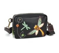 CHALA Mini Pack Women RFID Protected Sling Purse and Waist Bag with Two Adjustable Straps, Dragonfly - Black, 8 inches x 5 inches x 2.5 inches