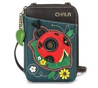 CHALA Wallet Crossbody Cell Phone Purse - Women Faux Leather Multicolor Handbag with Adjustable Strap, Ladybug a - Turquoise, One Size, Wallet Xbody