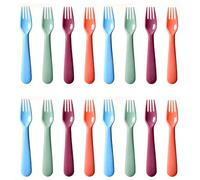 ChaLeeMoo 16Pcs Kids Plastic Forks, Multicolor Kids Cutlery Utensils, Reusable Toddler Silverware Set, BPA Free, Ideal for School Lunch, Camping, Travel, Party Favors, Dishwasher Safe