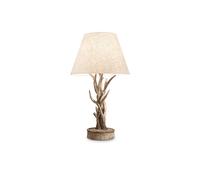 Chalet 1 Light Wood Table Lamp Brown with Shade E27 Netlighting Brown One Size