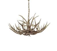 Ideal Lux Chalet - 8 Light Pendant Chandelier Light Brown, E14