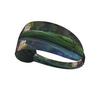 Chalet by the lake Elastic sports headband printed sports headband suitable for running fitness tennis yoga