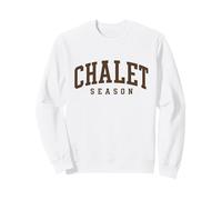 Chalet Season Retro Ski Skiing Brown Winter Cabin Sweatshirt