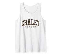 Chalet Season Retro Ski Skiing Brown Winter Cabin Tank Top