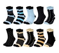 Chalier Cozy 10 Pairs Women's Socks with Multi Stripe Dot and Heart Patterns, Colorful Classic Ladies Socks Perfect Gifts for Women. One Size (Mixed color 2)