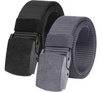 Chalier Cozy 2 Unisex Nylon Canvas Belt for Men and Women, Continuously Adjustable Fabric Belt, Length 130 cm, Width Approx. 3.8 cm, with Plastic Buckle, Multi-Way