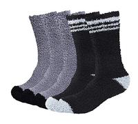 Chalier Cozy 5 Pairs Mens Fluffy Socks Warm Winter Thermal Slipper Socks Pure Color Presents for Men Women