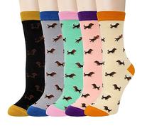 Chalier Cozy 5 Pairs Women Socks Funny Cute Animal Ladies Sock Cat Dog Socks Gifts for Women, One Size (Multicolor 2)