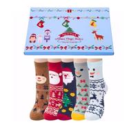 Chalier Cozy 5 Pairs Womens Cotton Animal Socks Cute Dog Cat Funny Novelty Socks Gifts for Women, One Size (Snowman)