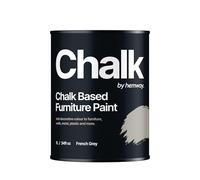 Chalk Based Furniture Paint, French Grey 1L, Matt Finish Shabby Chic, Chalk Paint Furniture & Walls, Quick Dry & 1 Coat, Hemway