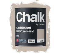 Chalk Based Furniture Paint, Latte Brown 1L, Matt Finish Shabby Chic, Chalk Paint Furniture & Walls, Quick Dry & 1 Coat, Hemway