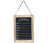 Chalk Brown Board Wood Week Days Menu, Meal Planner, Memo, Weekly Rectangle Events Notes Kitchen Organiser Plaque