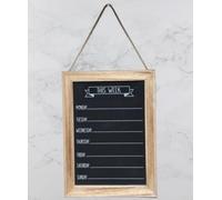 Chalk Brown Board Wood Weekly Menu Planner | Meal & Memo Notes Organizer | Rectangle Plaque for Kitchen Events & Weekly Planning