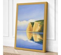 Chalk Cliffs at Rest Coastal Canvas Wall Art Print 18x12 Inch