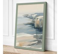 Chalk Cliffs at Rest Coastal Canvas Wall Art Print 30x20 Inch