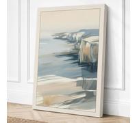 Chalk Cliffs at Rest Coastal Canvas Wall Art Print 36x24 Inch