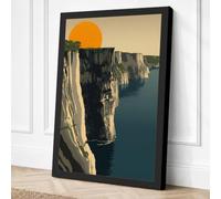 Chalk Cliffs at Sunrise Canvas Wall Art Print 24x16 Inch
